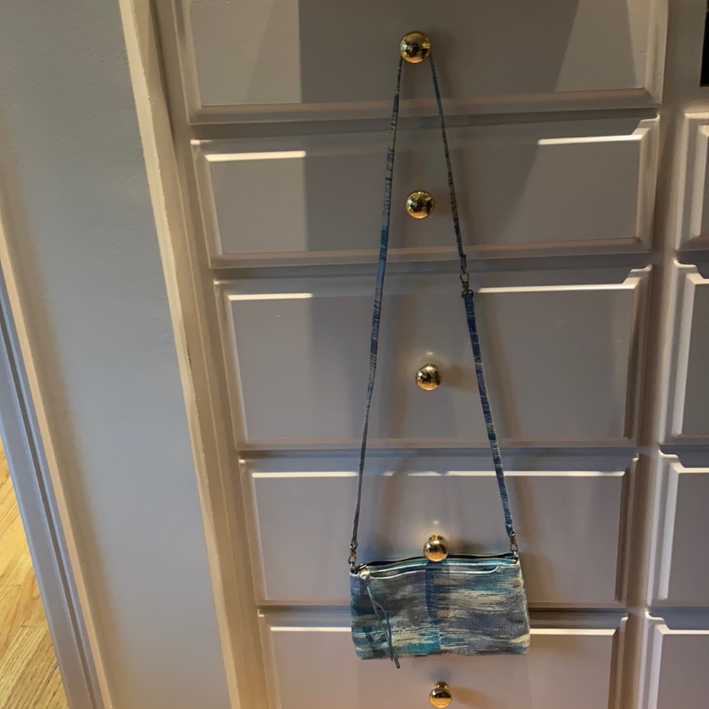 Crossbody teal and blue hobo bag!